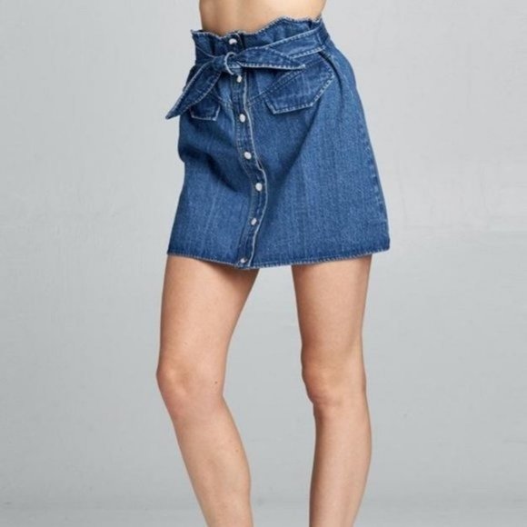NWT Hummingbird Denim Jean Mini Skirt Women's Size Large - Picture 2 of 7